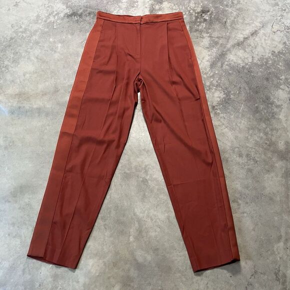 Max & Co Pants Womens Size 42/Medium Rumba Orange Tuxedo Trousers - Picture 1 of 15
